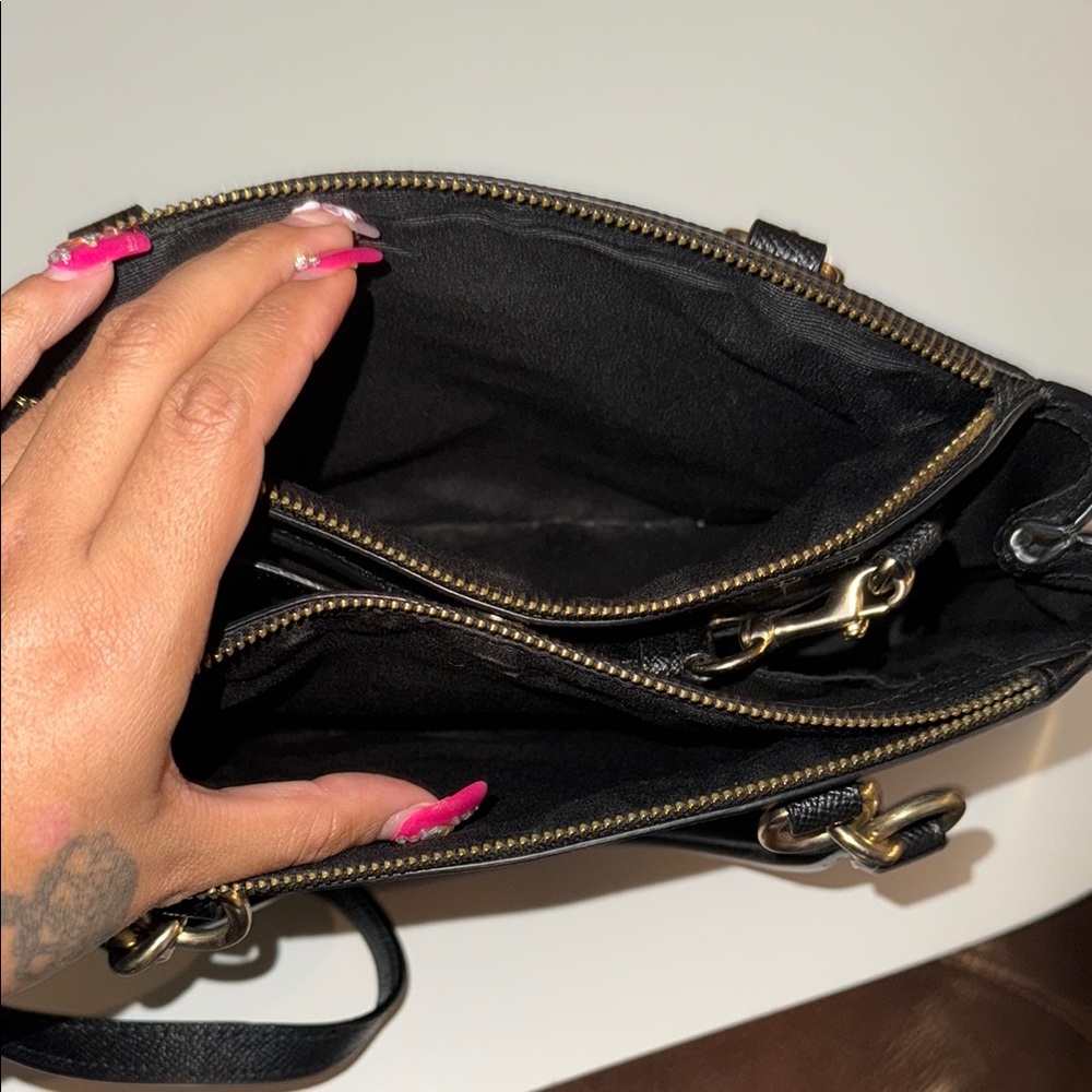 Coach Black Leather Satchel with Gold Hardware - Picture 4 of 4